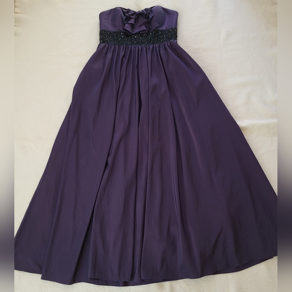 Vintage Strapless Formal Maxi Gown Purple Size 14 Flirt By Maggie Sottero - Picture 16 of 16